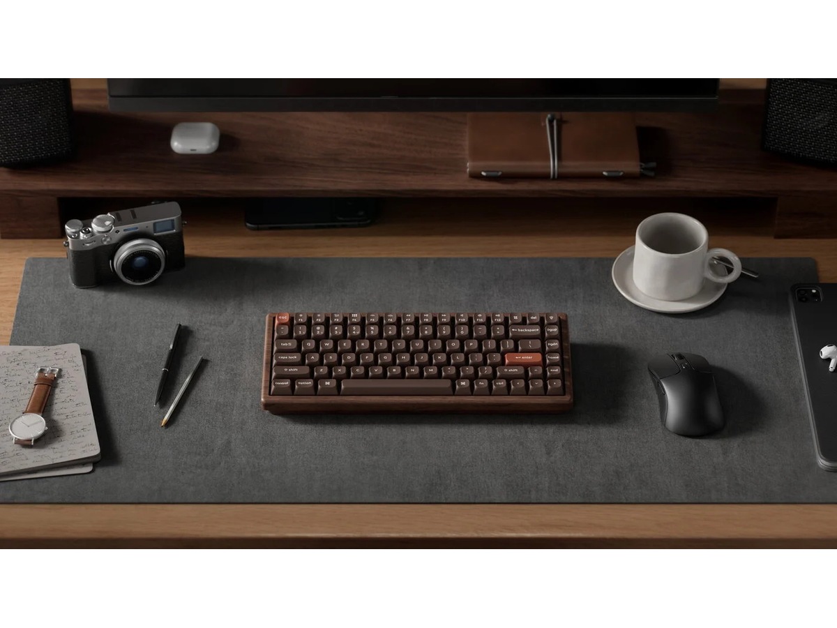 Keychron K2H-F1W-BO trådlöst mekaniskt tangentbord 75% Hall Effect valnöt Gamingtangentbord