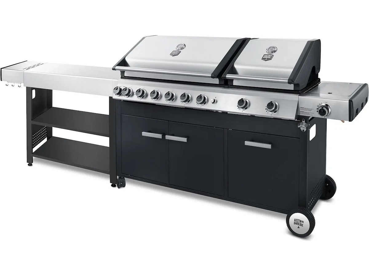 Austin and Barbeque Gasolgrill med 8 + 2 brännare & funktioner Utomhusgrillar