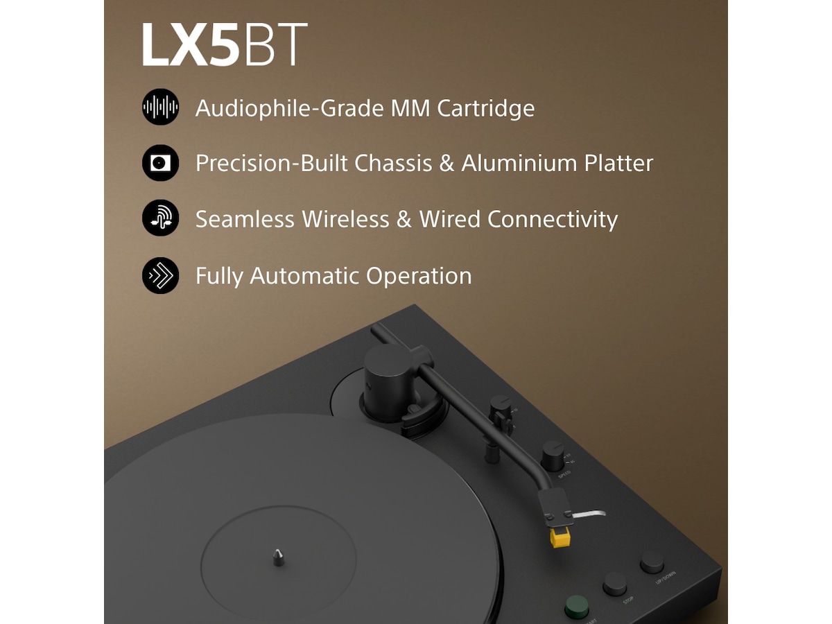 Sony PS-LX5BT trådlös Bluetooth-skivspelare med automatisk uppspelning Skivspelare