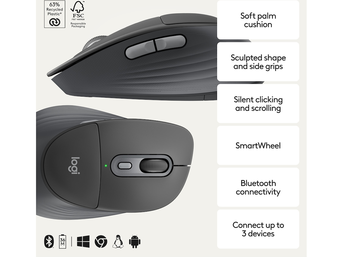 Logitech Signature Comfort M850 L trådlös mus Mus