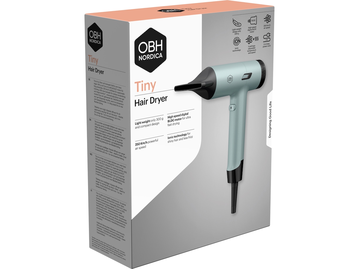 Tiny Hairdryer BLDC-motor  Grön NY7120N0 Hårvård & styling