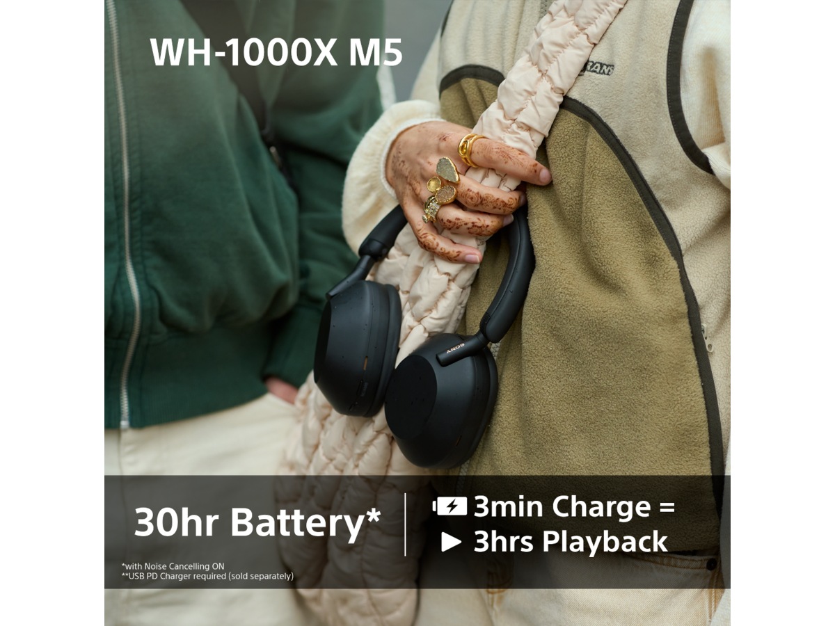 Sony WH-1000XM5 trådlösa hörlurar, Over-Ear (silver) -B-Grade Demo headset