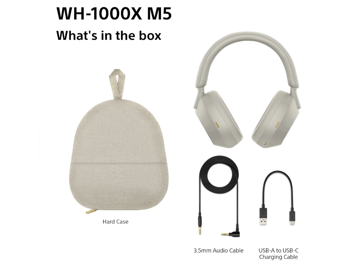 Sony WH-1000XM5 trådlösa hörlurar, Over-Ear (silver) -B-Grade Demo headset
