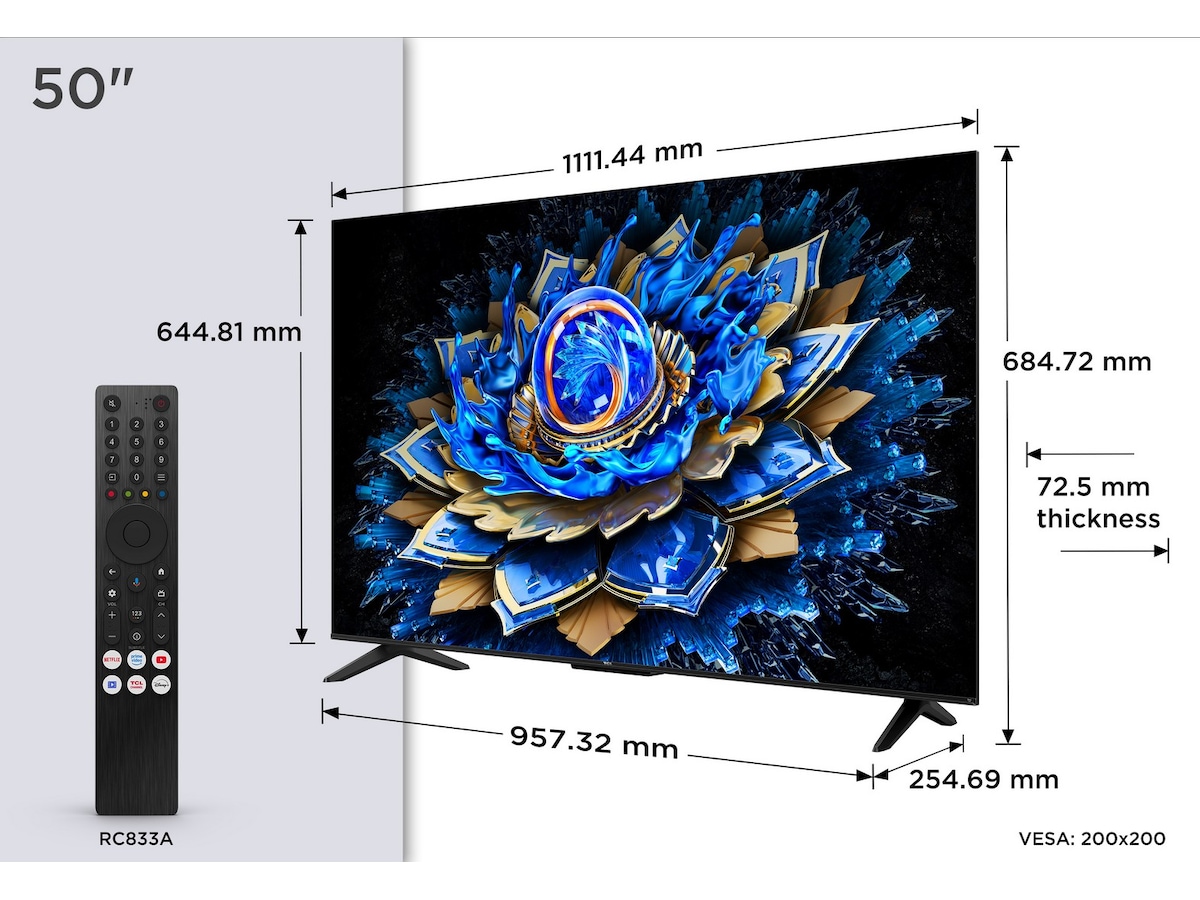 TCL T69C 50” QLED Smart TV 4K (2026) 50 - 59 tums TV