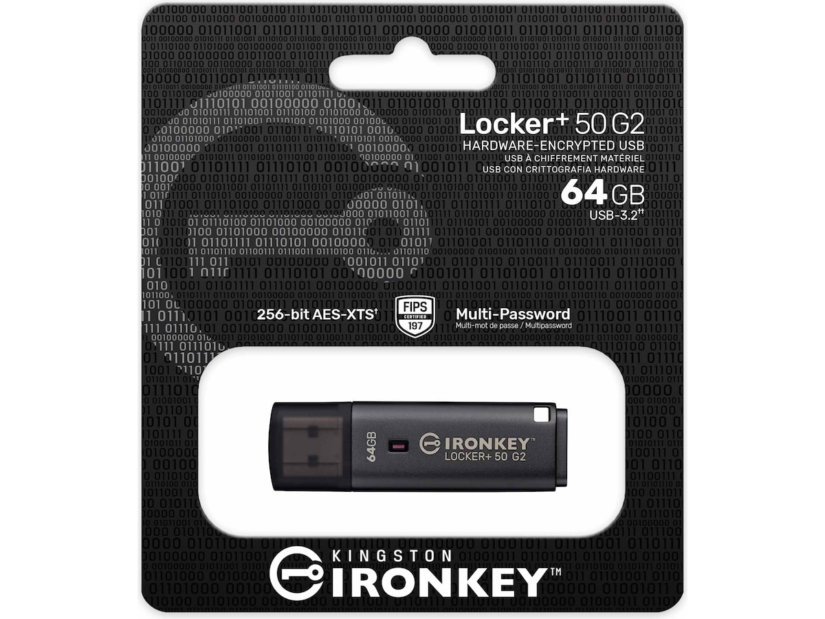 Kingston IronKey Locker+ 50 G2 USB-minne 64 GB USB-minnen