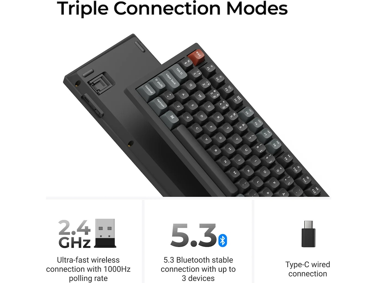 Keychron V3 Ultra 80% 8K Brown Trådlöst gamingtangentbord Gamingtangentbord