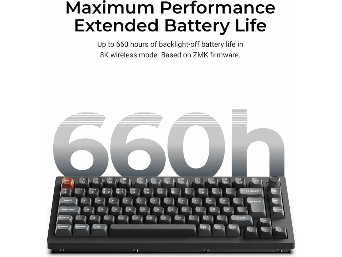 Keychron V1 Ultra 75% 8K Red Trådlöst Gamingtangentbord Gamingtangentbord