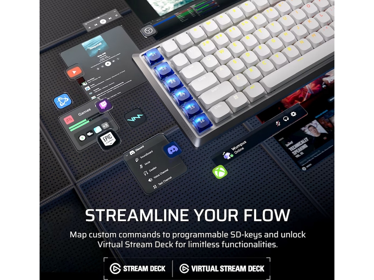 Corsair Vanguard Air 99 trådlöst gamingtangentbord (vit) -B-Grade Demo tangentbord