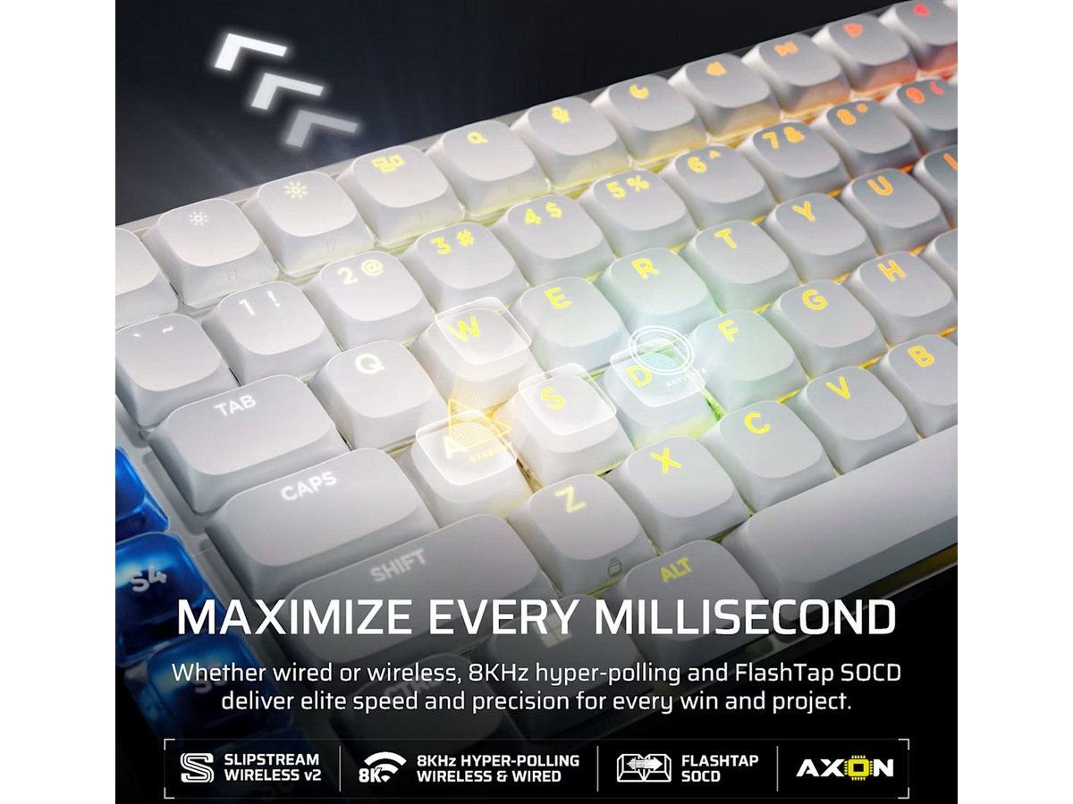 Corsair Vanguard Air 99 trådlöst gamingtangentbord (vit) -B-Grade Demo tangentbord