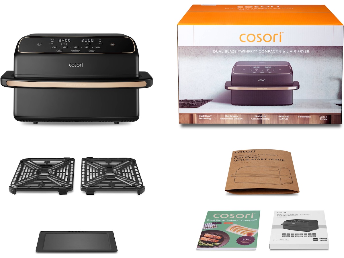 Cosori Dual Blaze TwinFry Kompakt 8,6 L Air Fryer Airfryer
