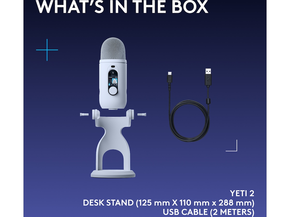 Logitech G Yeti 2 bordsmikrofon (vit) Mikrofon