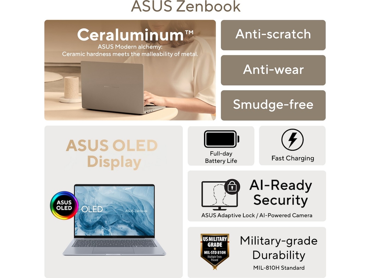 ASUS Zenbook 14 UX3480KA-U1009W 14" WUXGA OLED Datorer - Bärbara / laptop