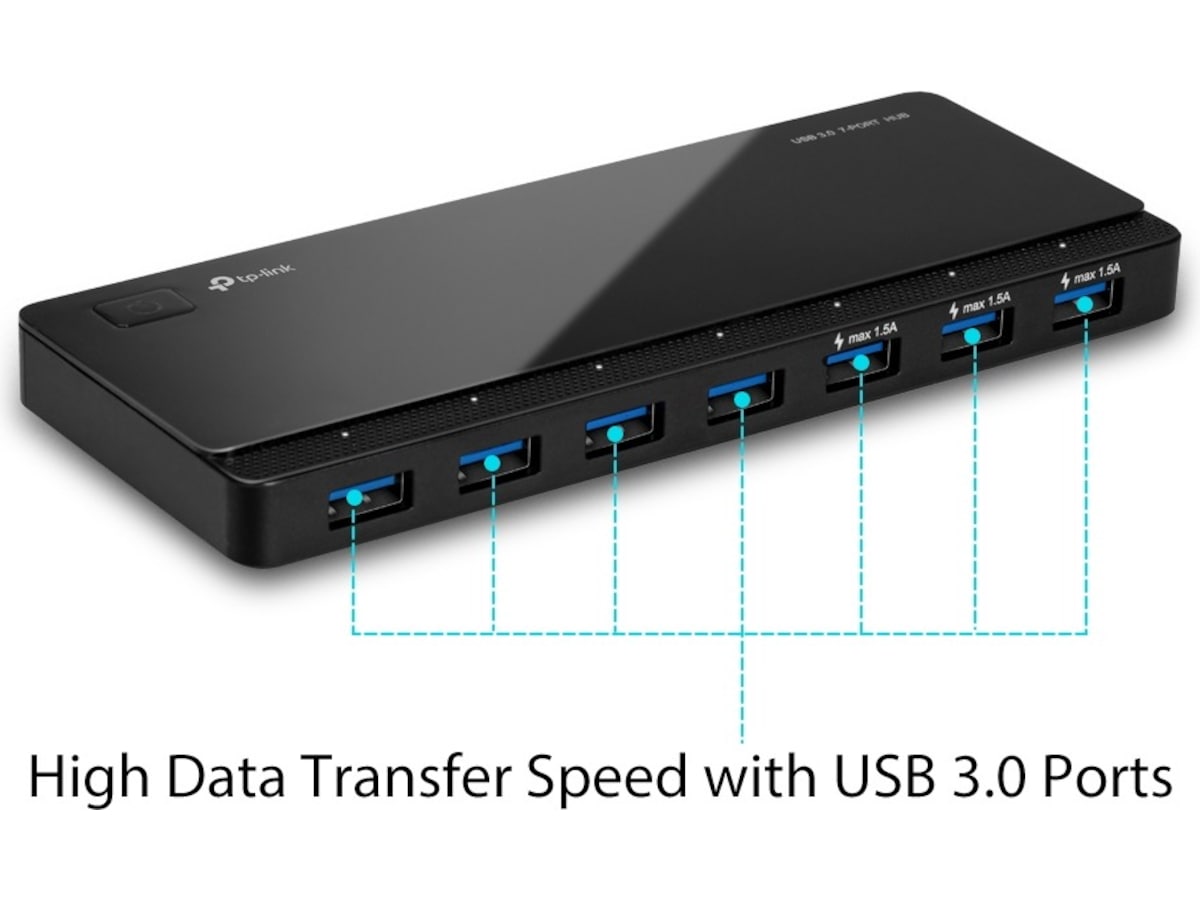 TP-Link UH700 USB 3.0 7-Port Hub Dockningsstation och USB-hub