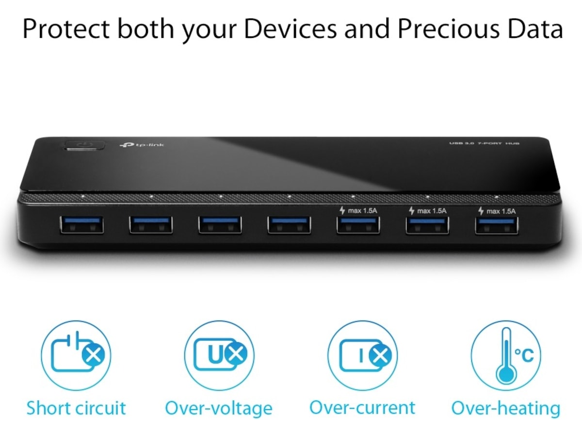 TP-Link UH700 USB 3.0 7-Port Hub Dockningsstation och USB-hub