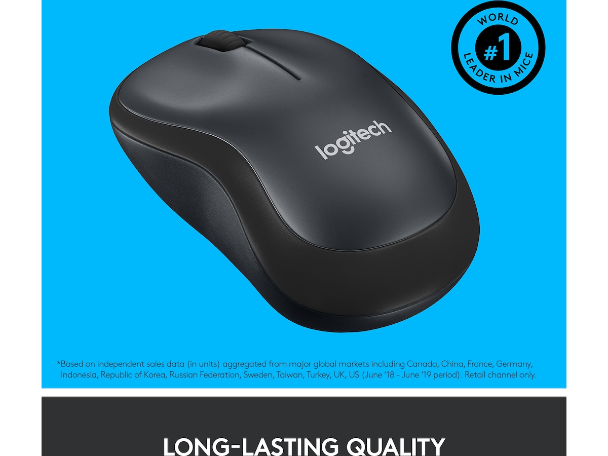 Logitech M220 Silent trådlös PC -mus, svart Mus