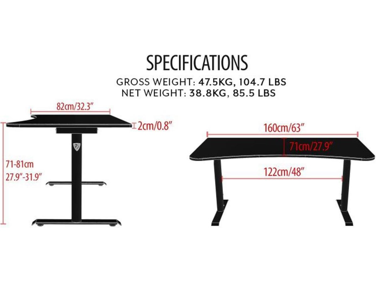 Arozzi Arena Gaming bord (svart) Gaming desk