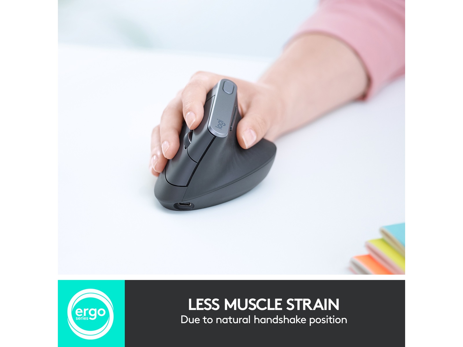 Logitech MX Vertical Trådlös Bluetooth Mus Ergonomi