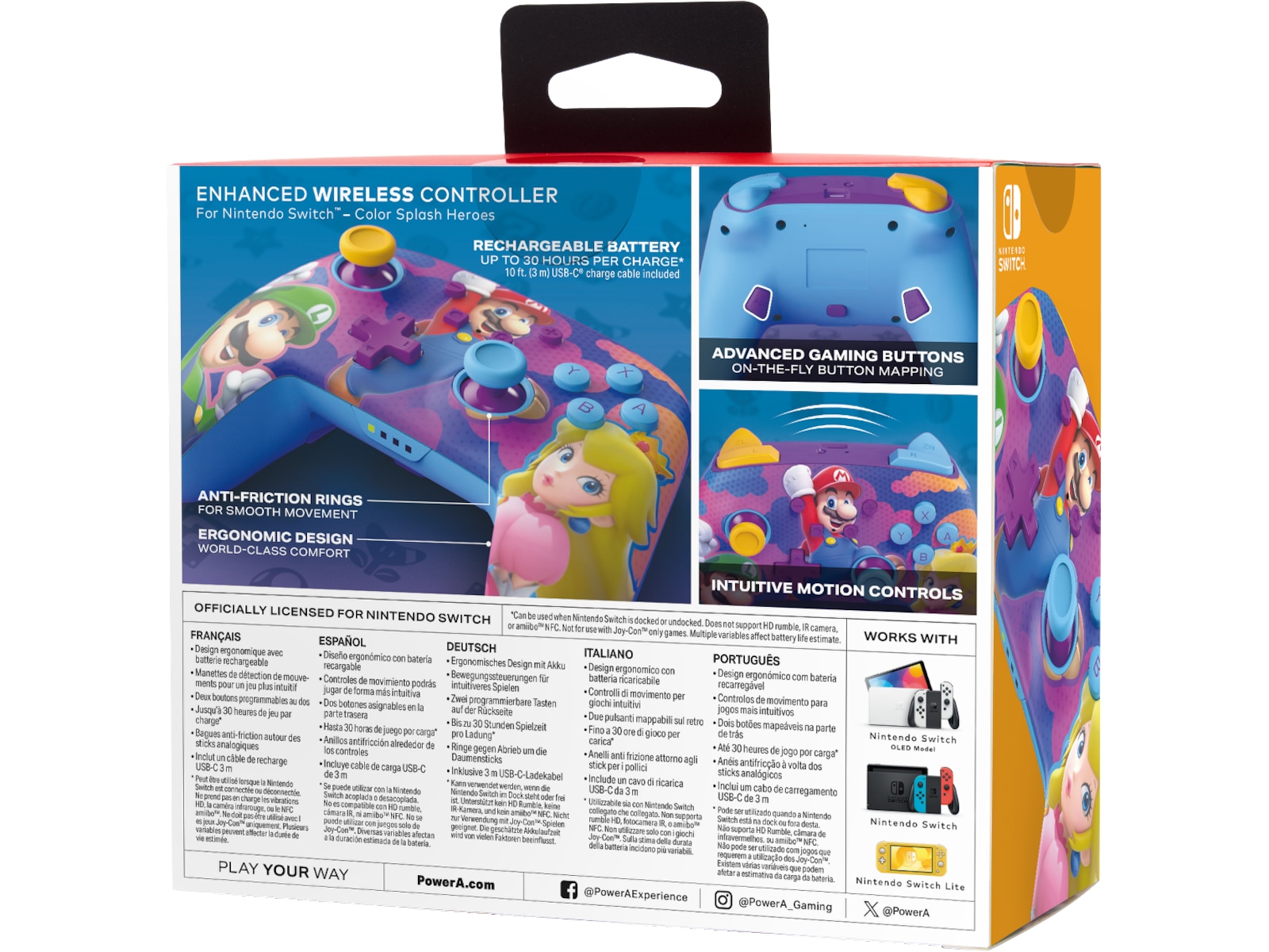 PowerA Enhanced Wireless kontroller Color Splash Heroes Tillbehör