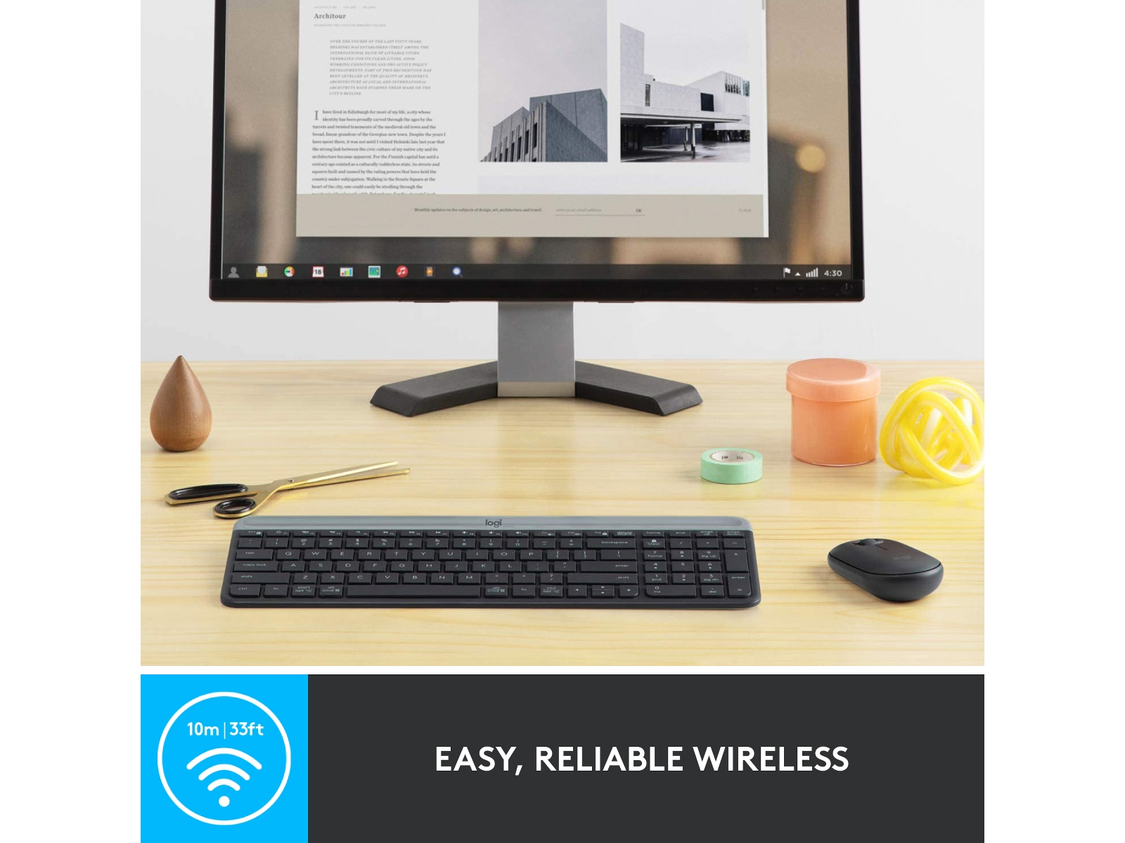 Logitech MK470 Slim Trådlös Kombination Mus & tangentbord -combo-paket