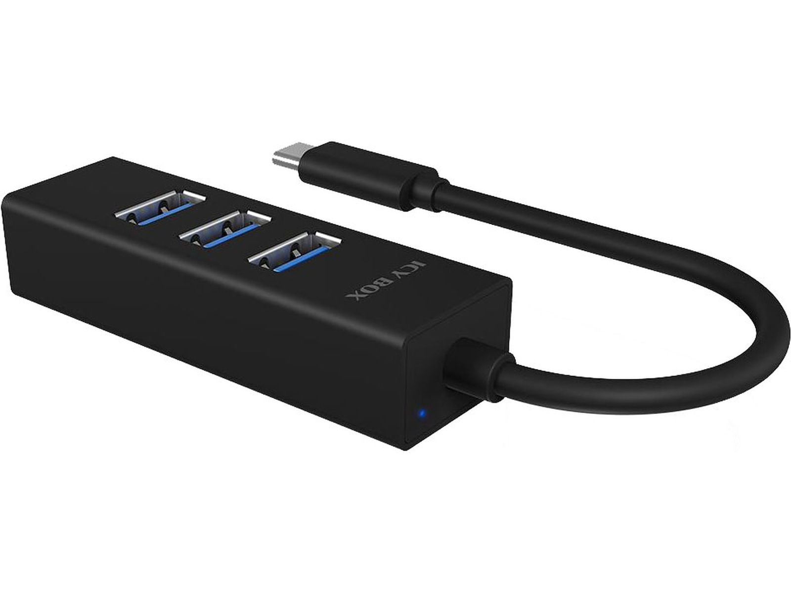 ICY BOX Type-C® till 4-portars USB 3.0 Type-A Hub, aluminium Dockningsstation och USB-hub