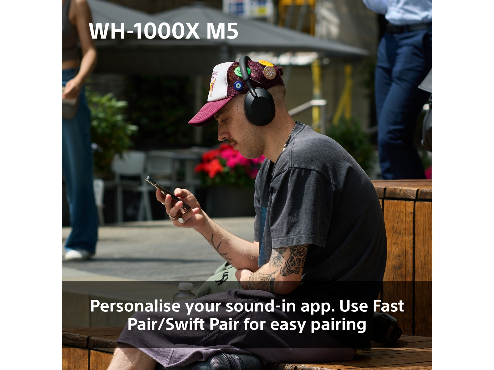 Sony WH-1000XM5 trådlösa hörlurar, Over-Ear (blå) Hörlurar