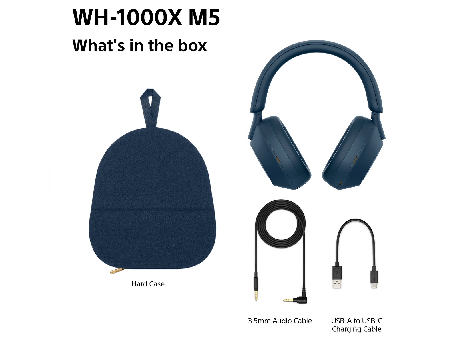Sony WH-1000XM5 trådlösa hörlurar, Over-Ear (blå) Hörlurar
