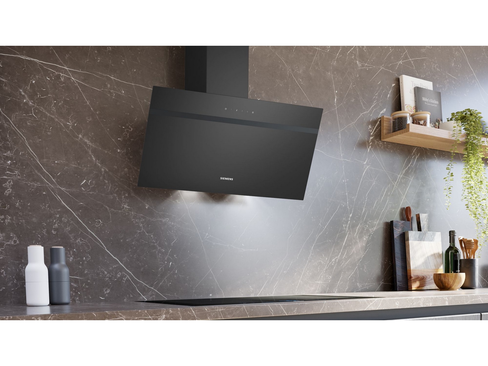 Siemens iQ100 LC85KDK60 Ventilator (svart) Väggmonterad köksfläkt