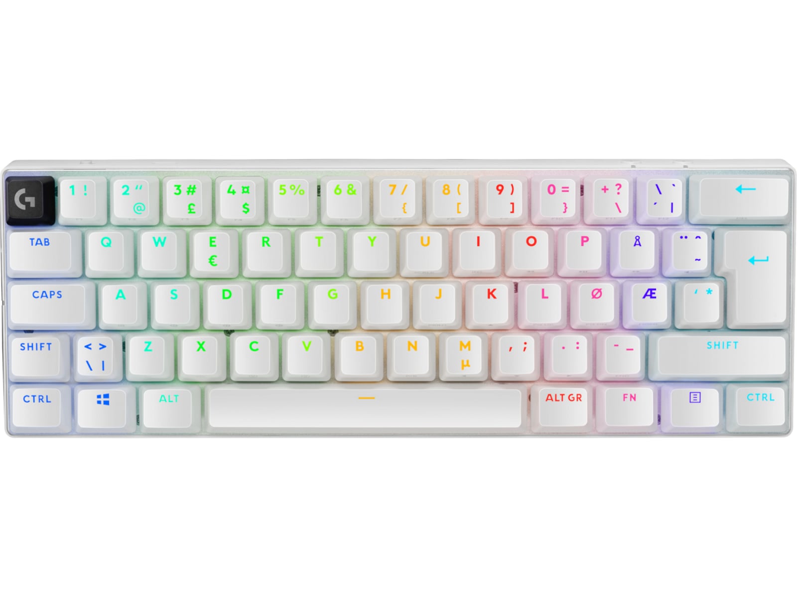 Logitech G Pro X 60 Lightspeed Tactile trådlöst gamingtangentbord (vit) Gamingtangentbord