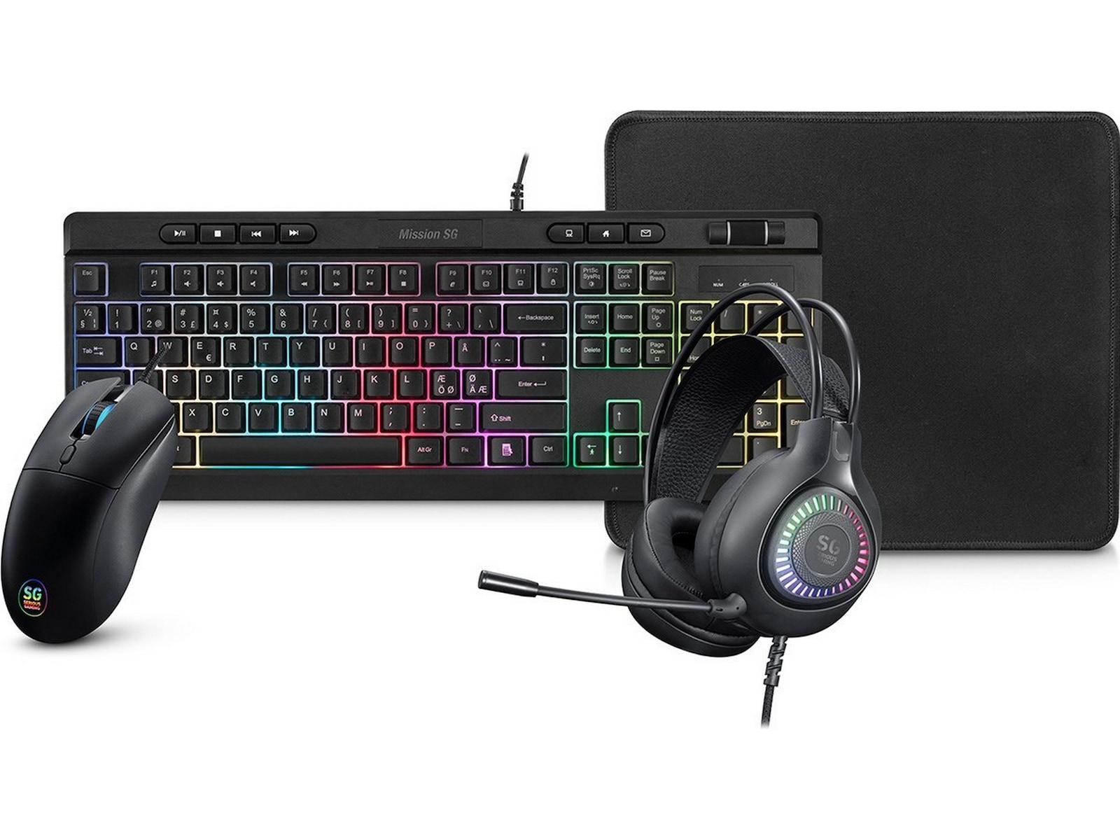 Mission SG GGB 2.3 spelpaket med RGB Gamingheadset