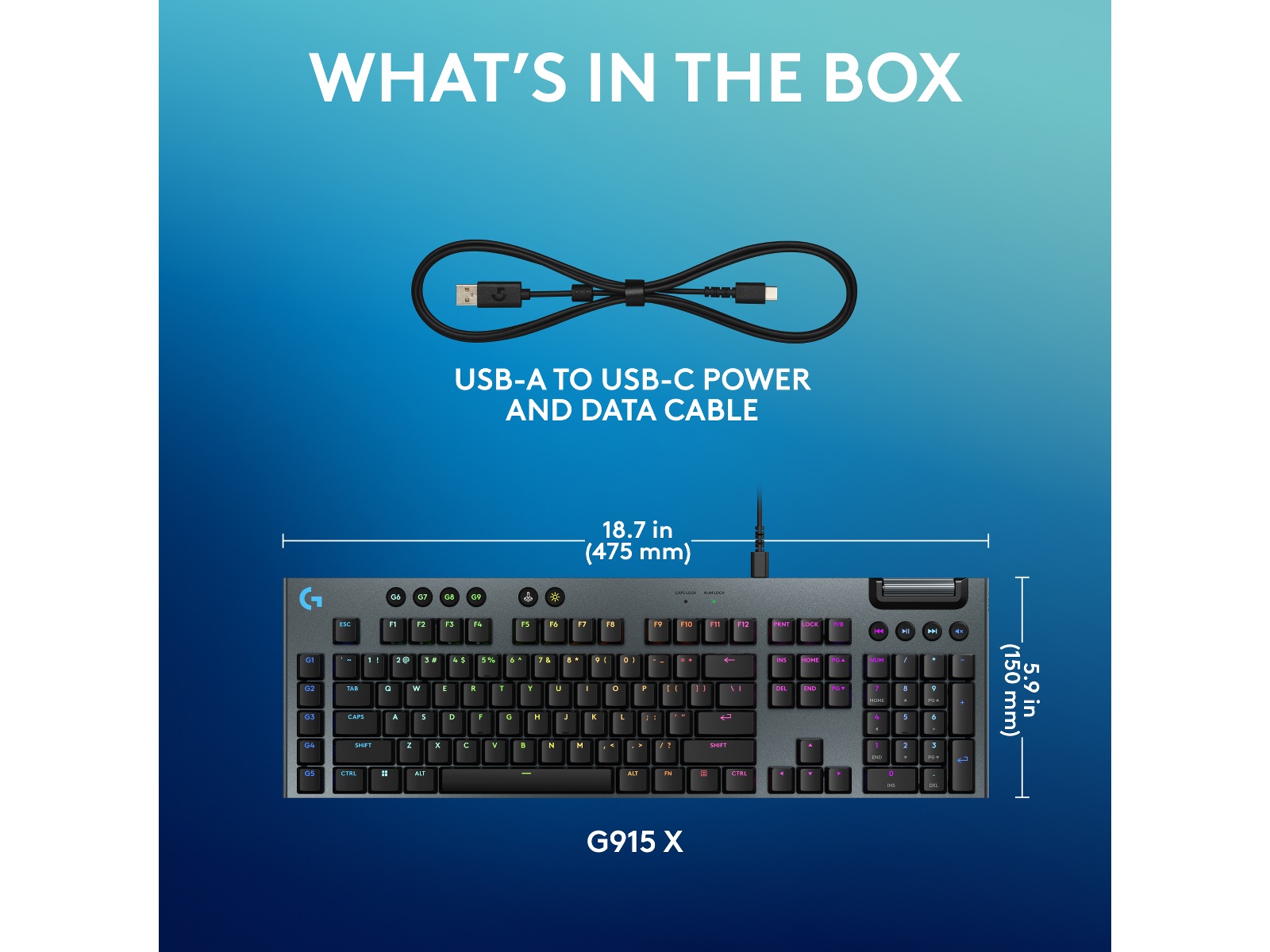 Logitech G915 X Gamingtangentbord (svart) Gamingtangentbord