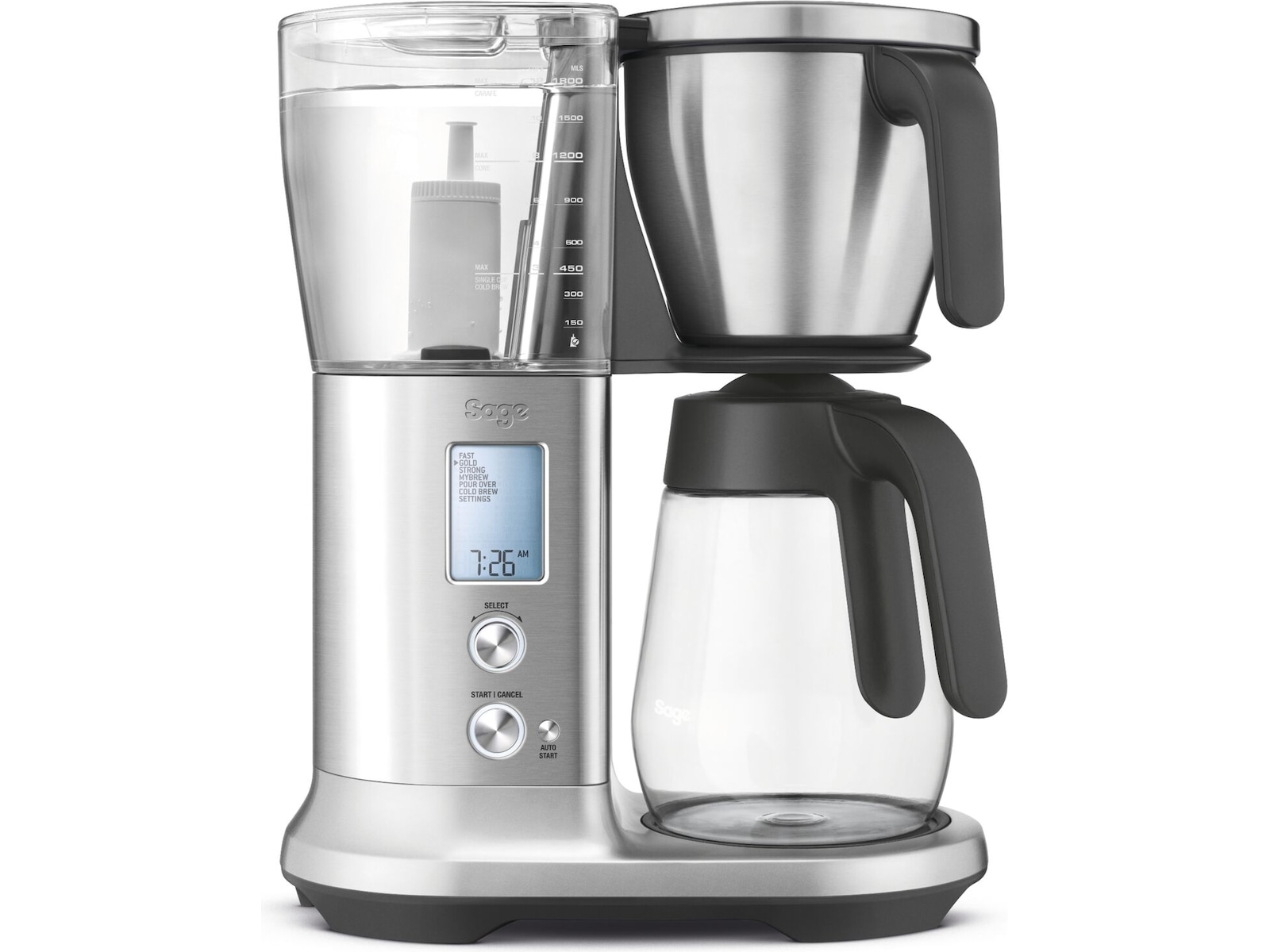 Sage Precision Brewer Glass (borstat stål) Kaffebryggare