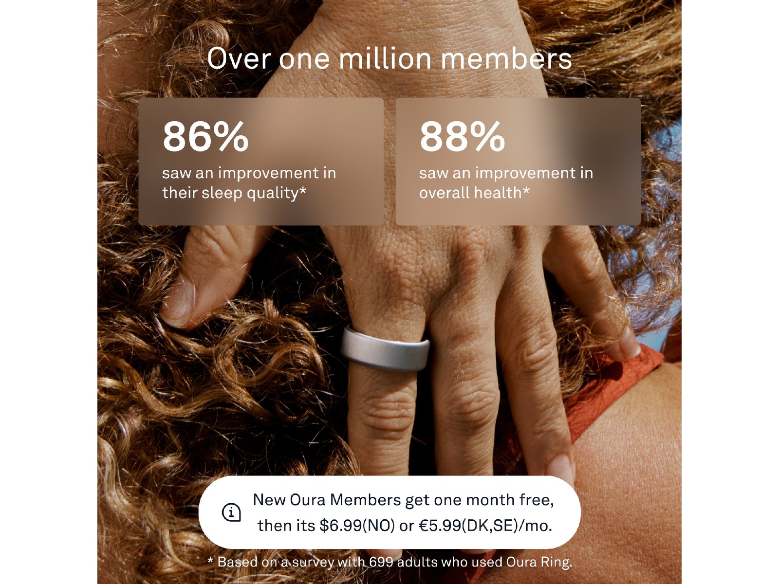 Oura Ring 4 Smart Ring str. 6 (borstad silver) Smart ring