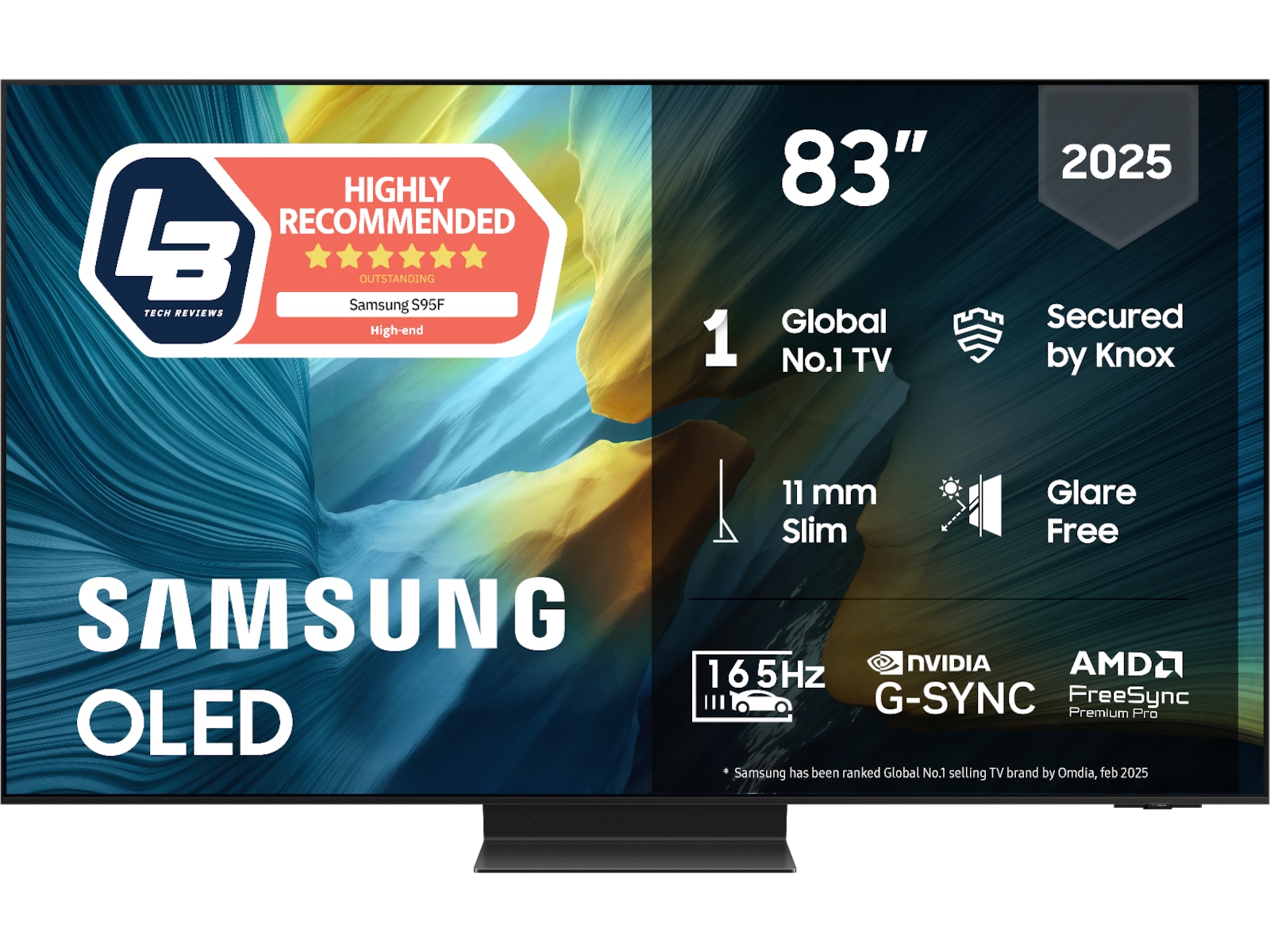 Samsung 83" S95F OLED 4K Smart TV (2025) Över 80 tums TV