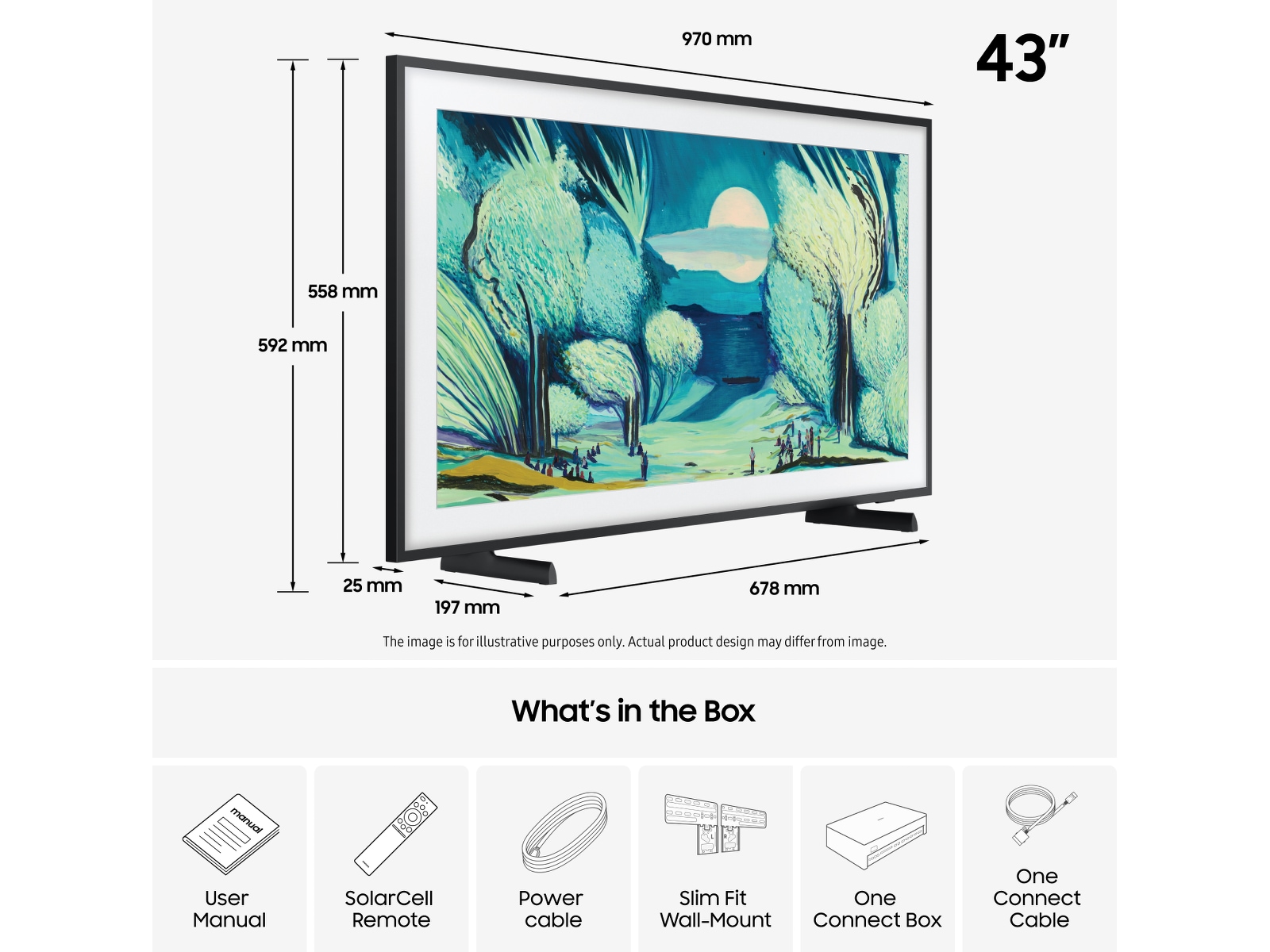 Samsung 43" The Frame LS03FA QLED 4K Smart TV (2025) 20 - 49 tums TV
