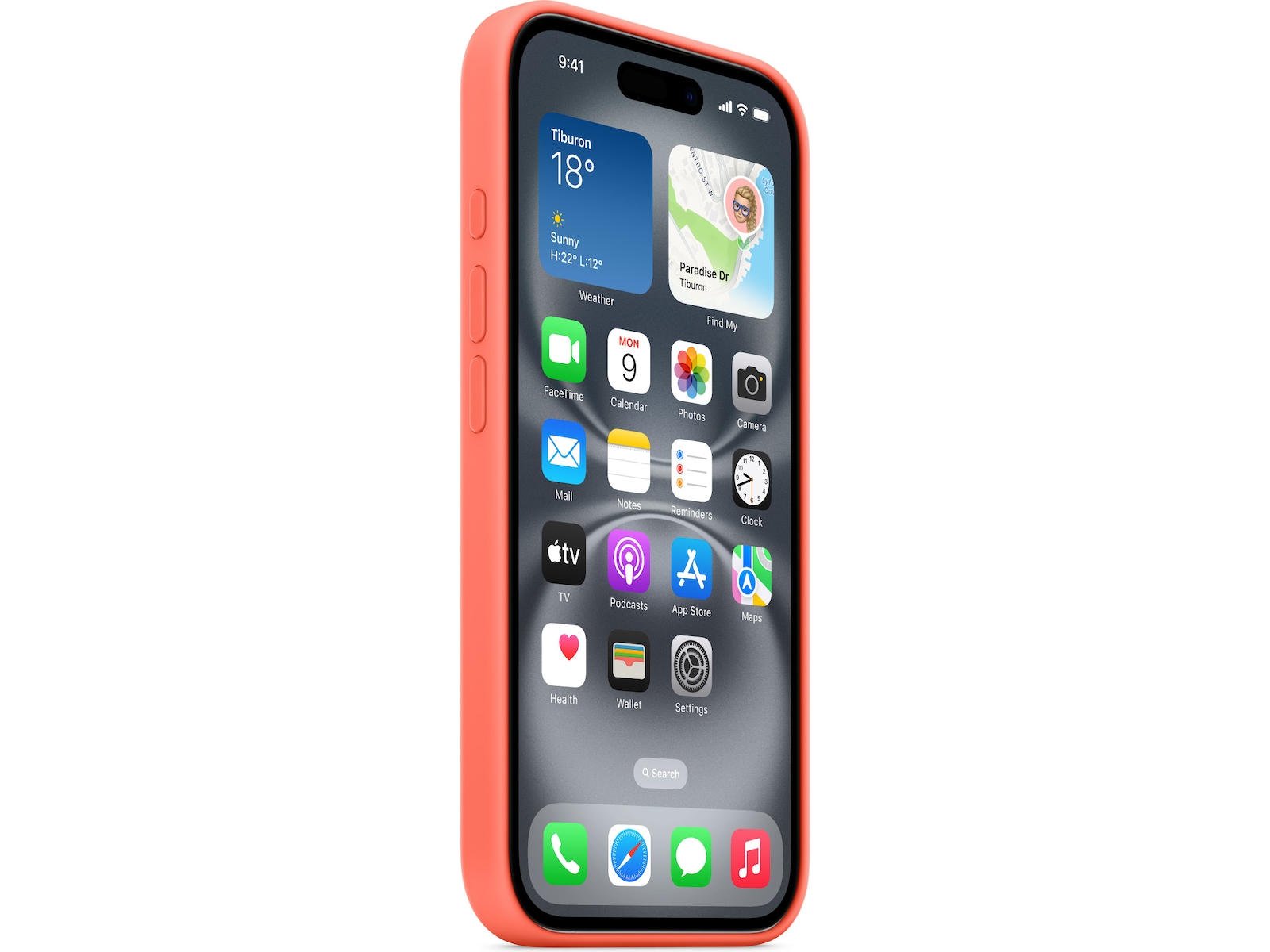 Apple iPhone 16 Silikonskal (mandarin) Skydd