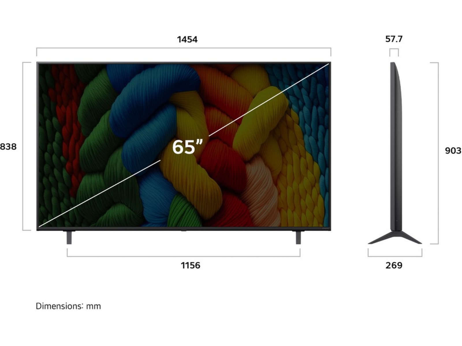 LG 65" NANO80 AI 4K NanoCell Smart TV (2025) 60 - 69 tums TV