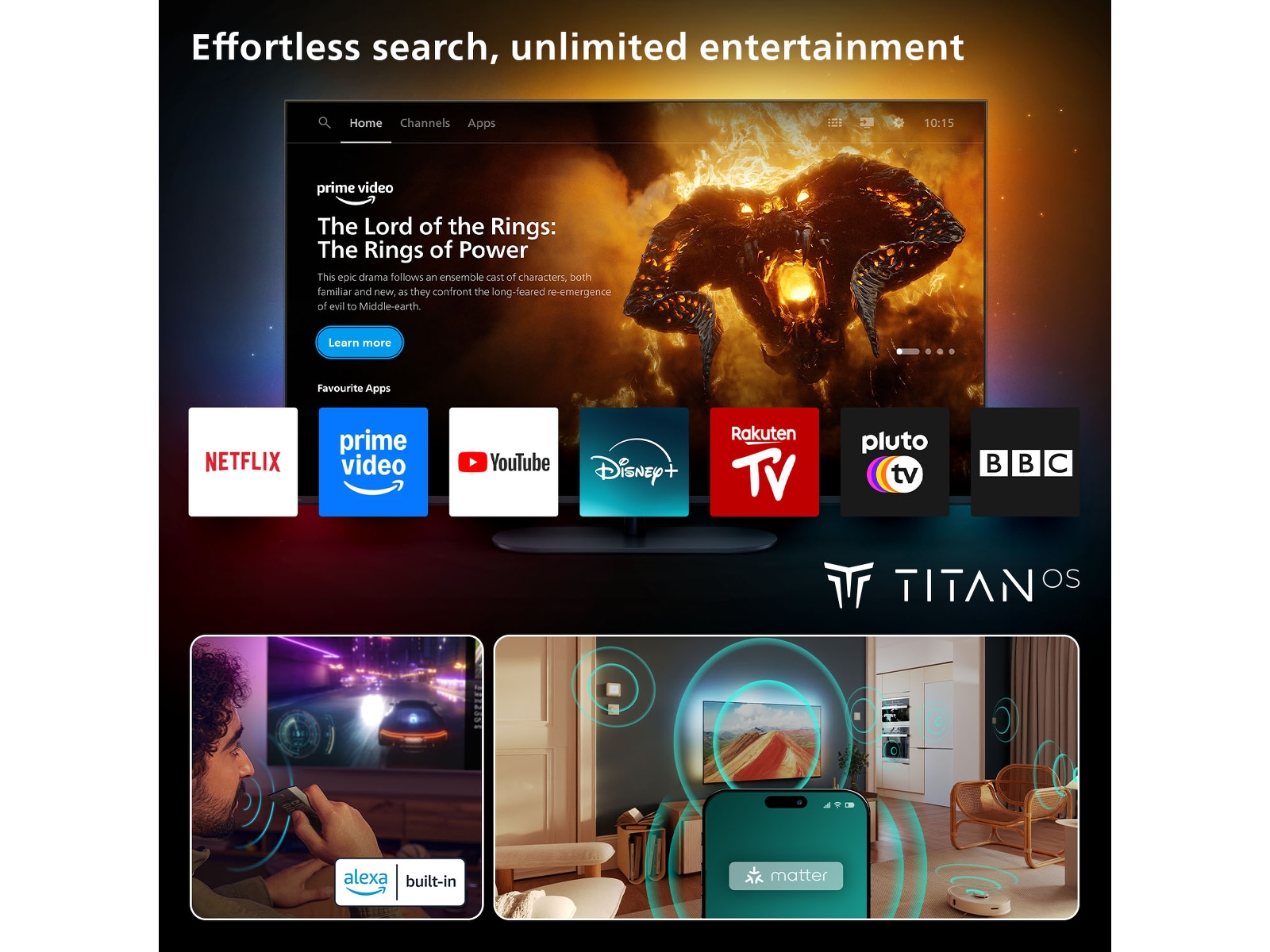 Philips 55" PUS8550/12 QLED Smart Ambilight TV (2025) 50 - 59 tums TV