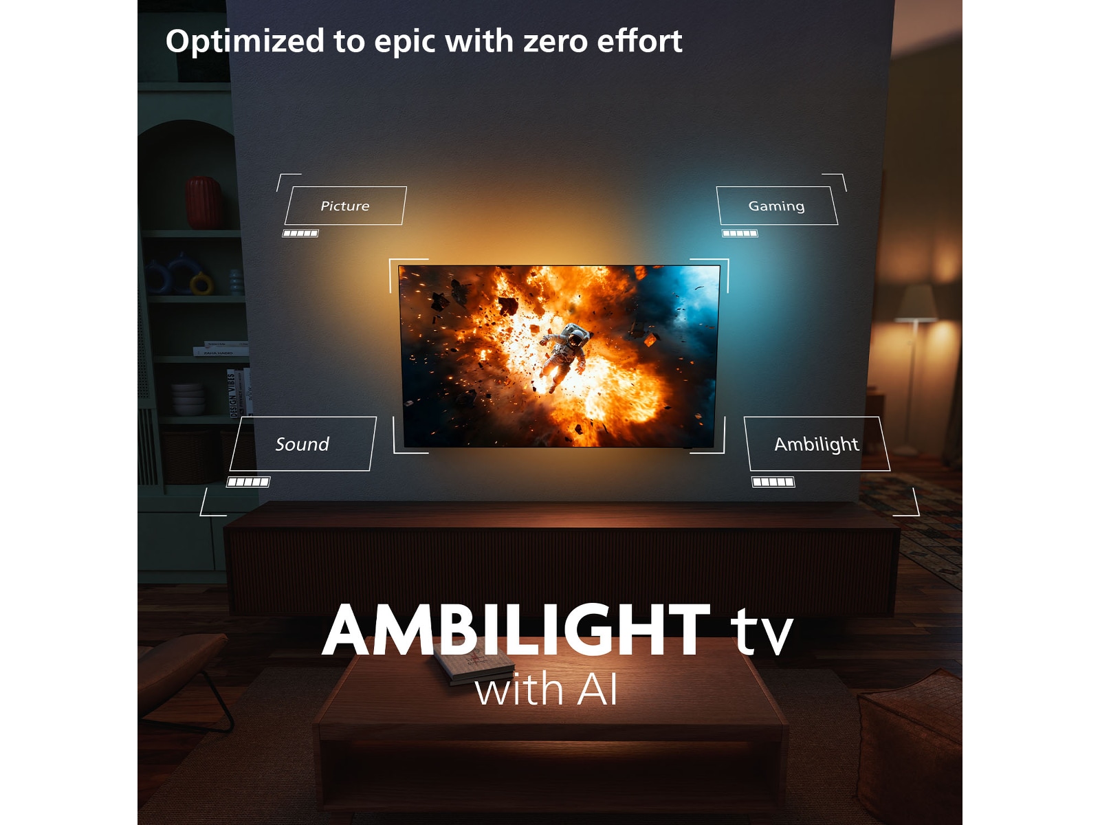 Philips 42" OLED810/12 OLED Smart Ambilight AI TV (2025) 20 - 49 tums TV