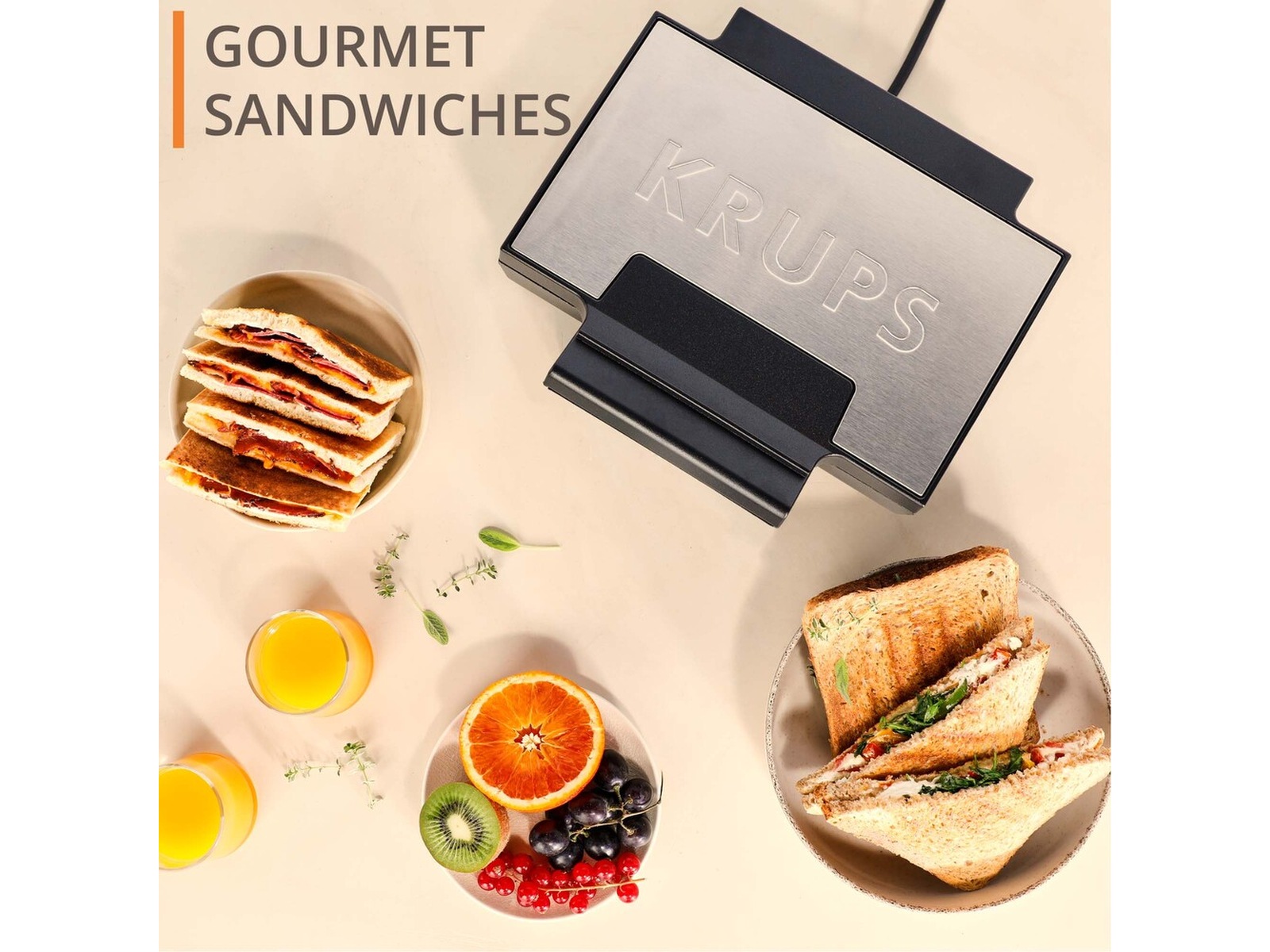 Krups FDK Iconic Sandwich Maker (stål) Smörgåsgrillar