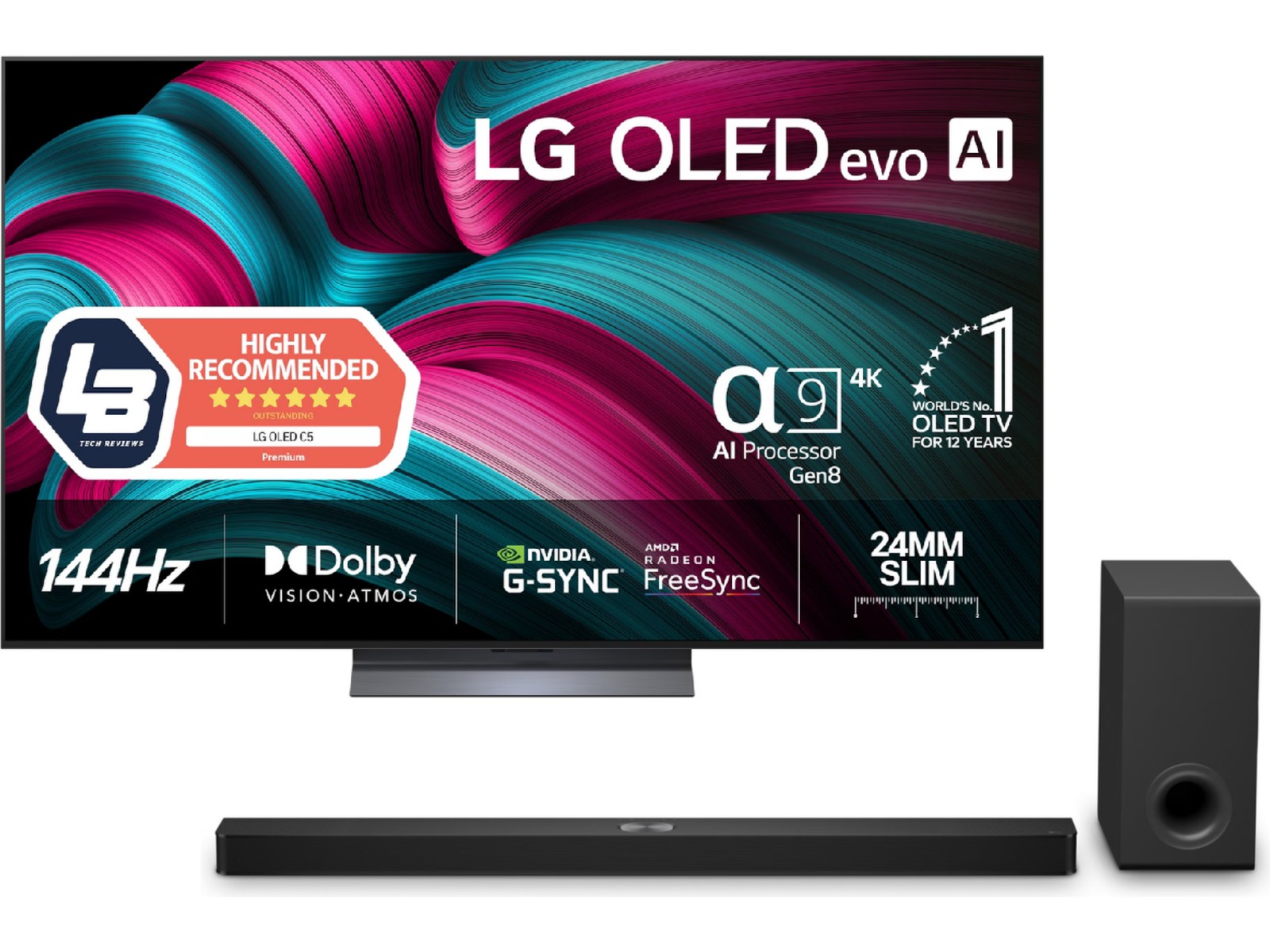 LG 55" C5 AI 4K OLED Smart TV (2025) + Soundbar 50 - 59 tums TV