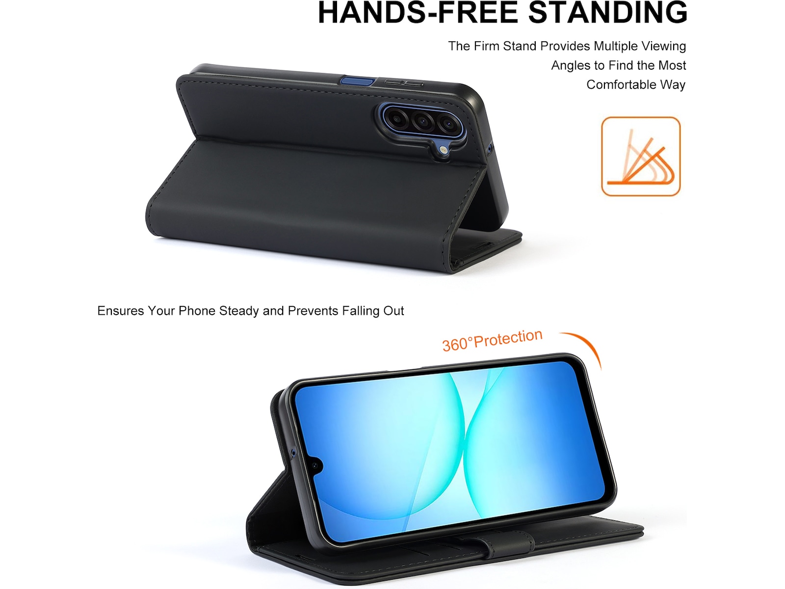 iiglo Galaxy A17 Plånboksfodral (svart) Skydd