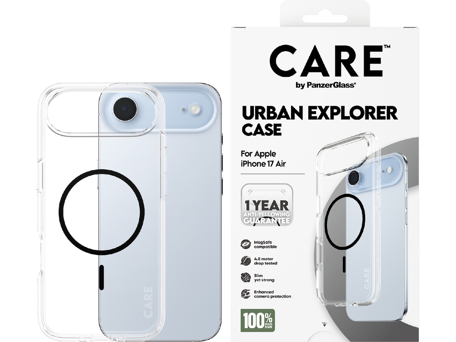 PanzerGlass CARE iPhone Air Urban Explorer skal (transparent/svart) Skydd