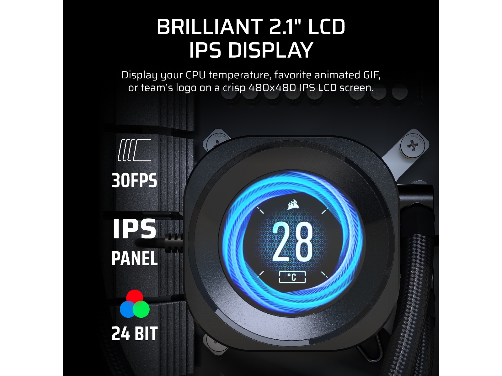 Corsair Nautilus 240 RS LCD Kylare (svart) CPU - Vattenkylning