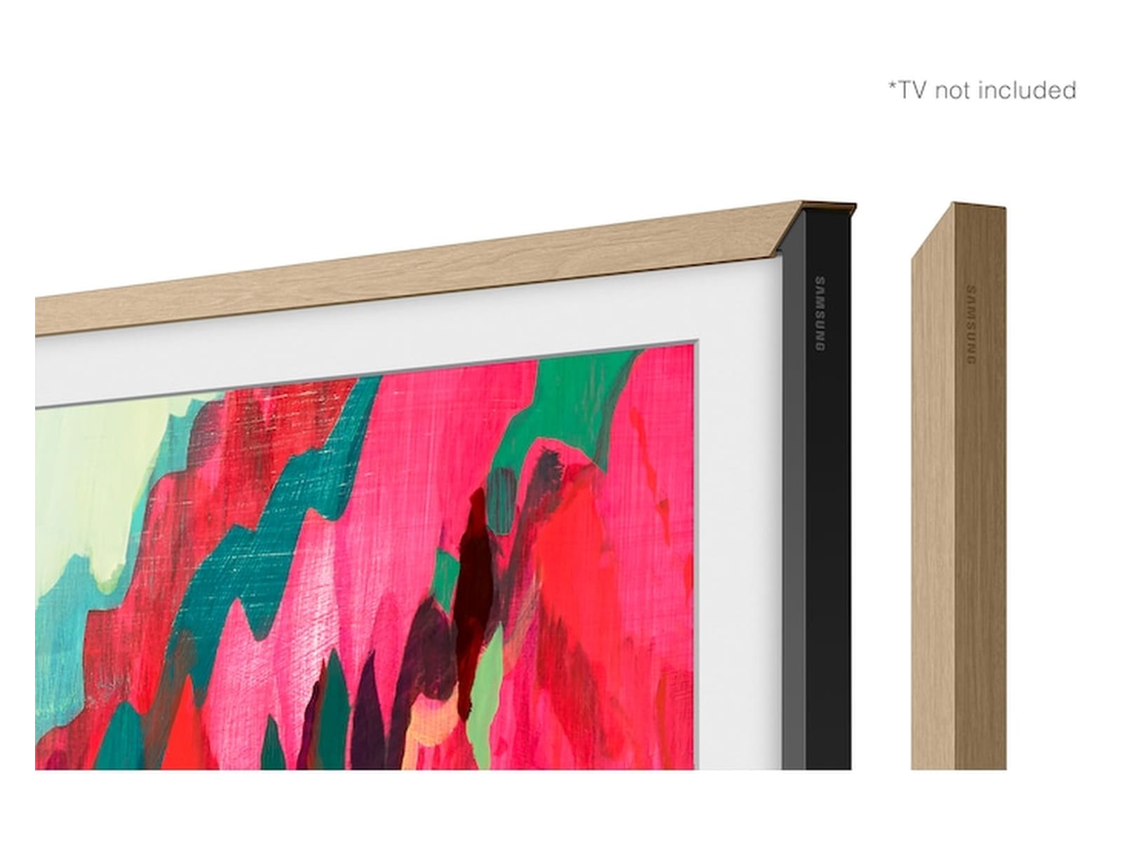 Samsung 85" ram till The Frame och The Frame Pro (2021-2025, Beige Wood/Teak) TV-ram & tillbehör