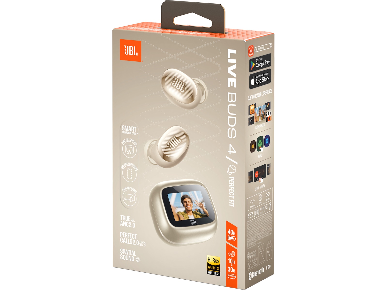 JBL LIVE BUDS 4 trådlösa öronproppar med ANC (champagne) In-ear hörlurar
