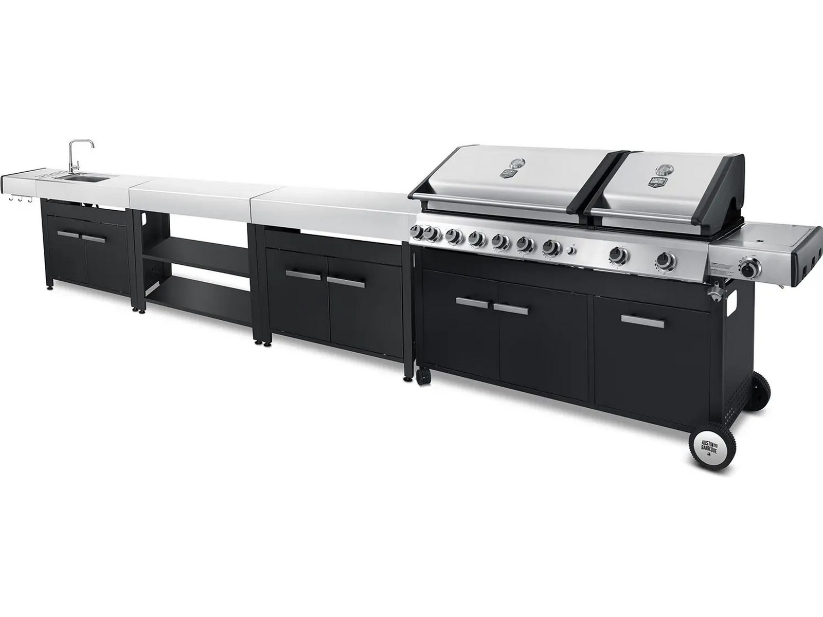 Austin and Barbeque Gasolgrill med 8 + 2 brännare & funktioner Utomhusgrillar