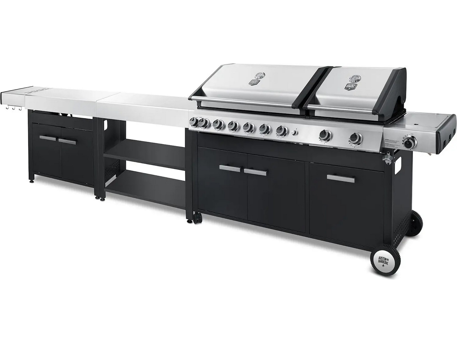 Austin and Barbeque Gasolgrill med 8 + 2 brännare & funktioner Utomhusgrillar