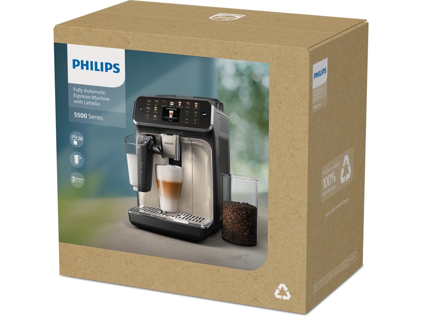 Philips helautomatisk espressomaskin 5500 Series LatteGo Espressomaskiner