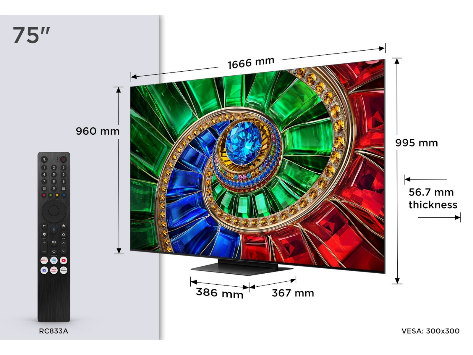 TCL 75" RM7L RGB-Mini LED Smart TV (2026) 70 - 79 tums TV