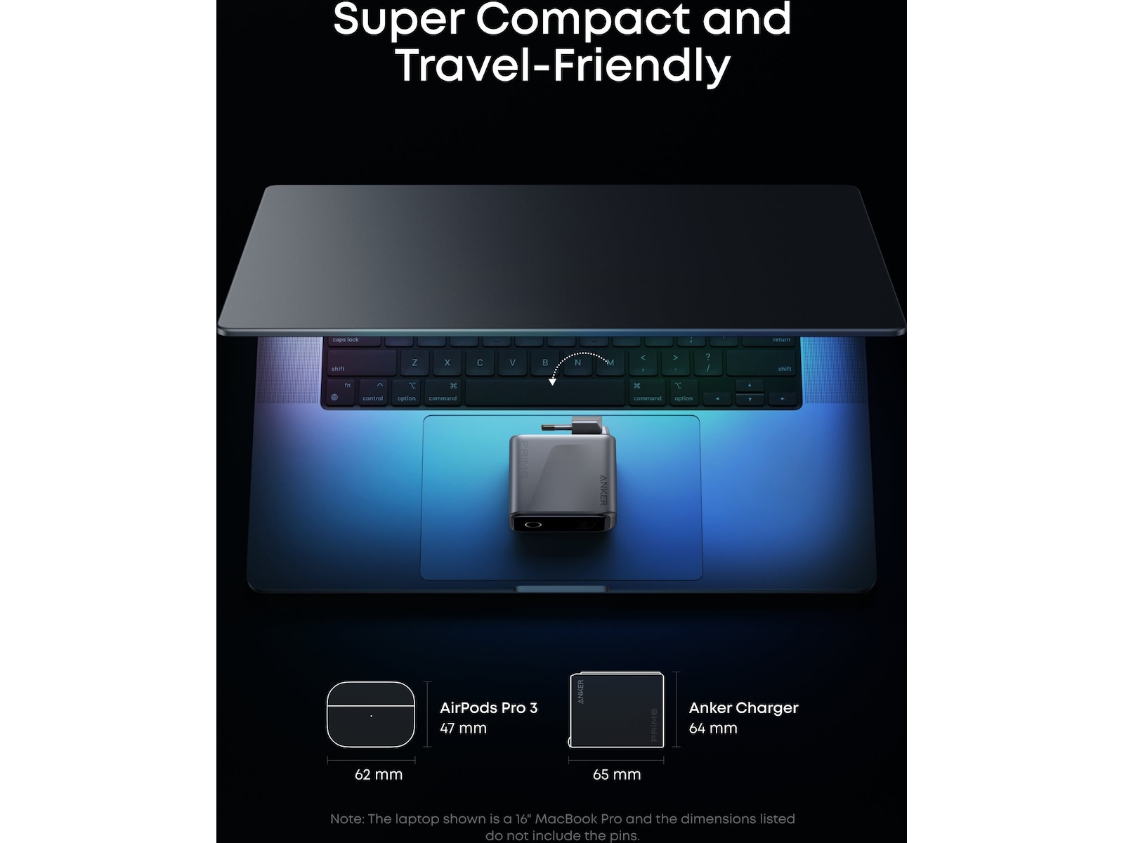 Anker Prime 160W 3-portars laddare (silver) Mobilladdare